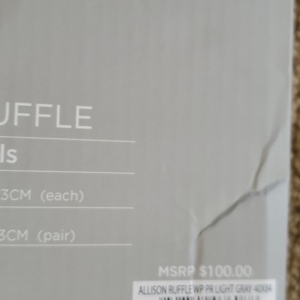 NWT Two panel Allison Ruffle curtains, - Picture 6 of 6